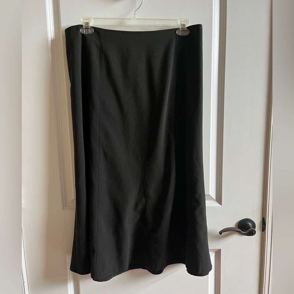 RQT Black Midi A-Line Skirt for Work, Size 1X